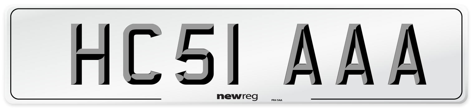 HC51 AAA Number Plate from New Reg